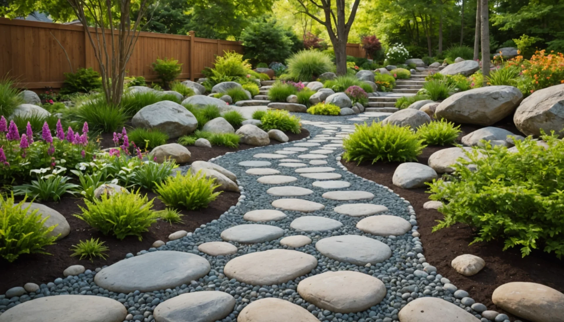 décorer le jardin avec des rochers
