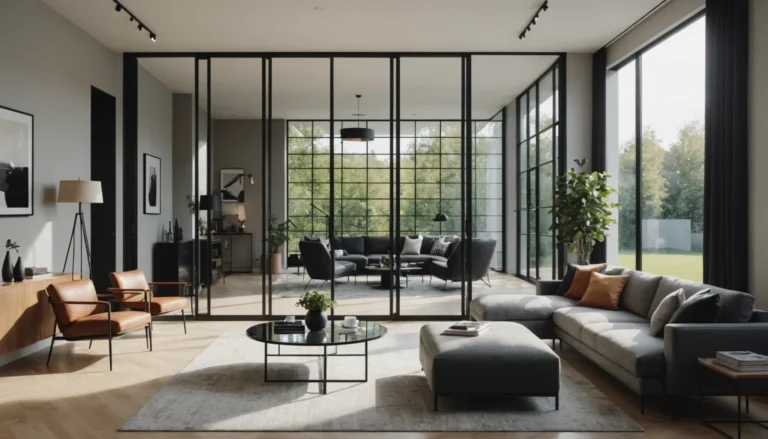 cloison vitrée avec porte pour salon