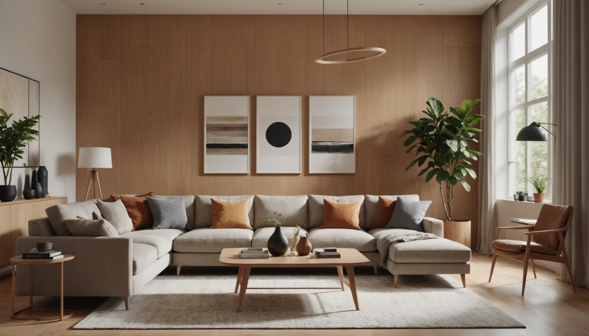 couleur de mur pour salon avec hêtre
