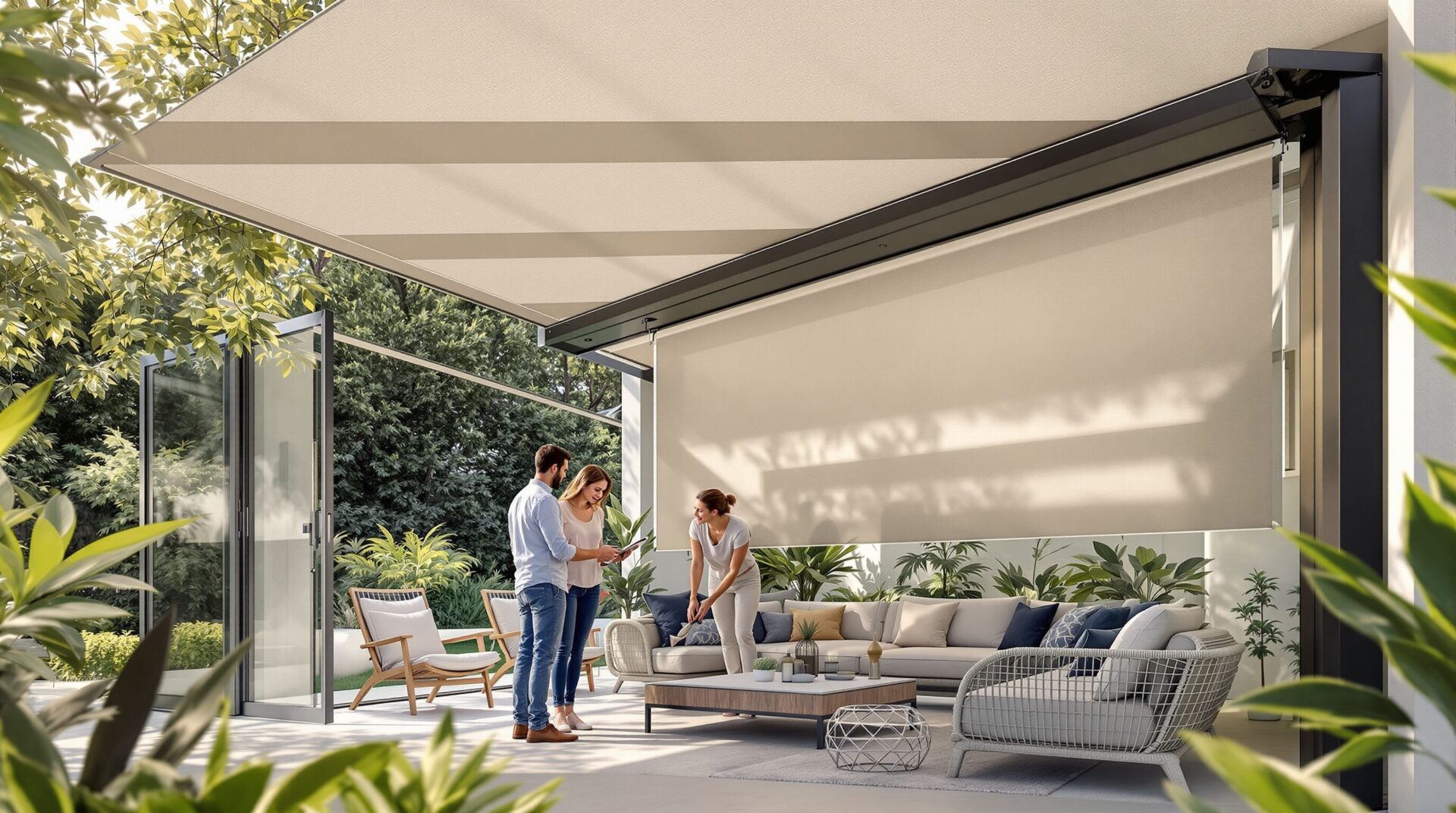 store pergola coulissant horizontal